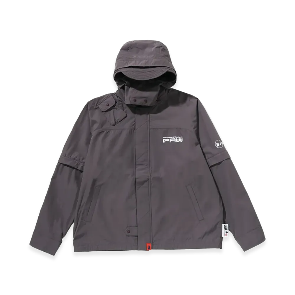 A BATHING APE x KAZUKI KURAISHI 3-Layer SHO-ENE Detachable Rain Jacket "Charcoal"