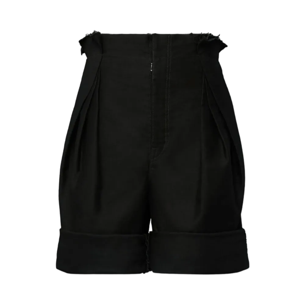 Maison Margiela Women's Satin Cotton Shorts "Black"