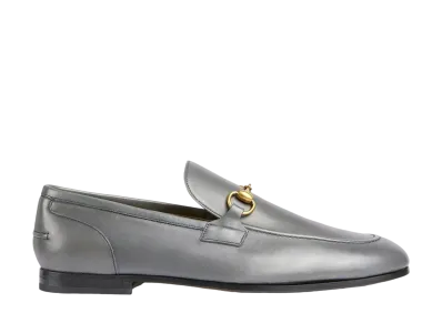 GUCCI Jordaan Leather Loafer "Grey"