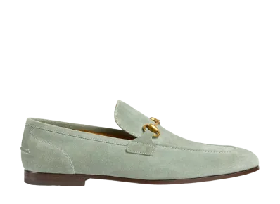 GUCCI Jordaan Suede Loafer "Light Sage"