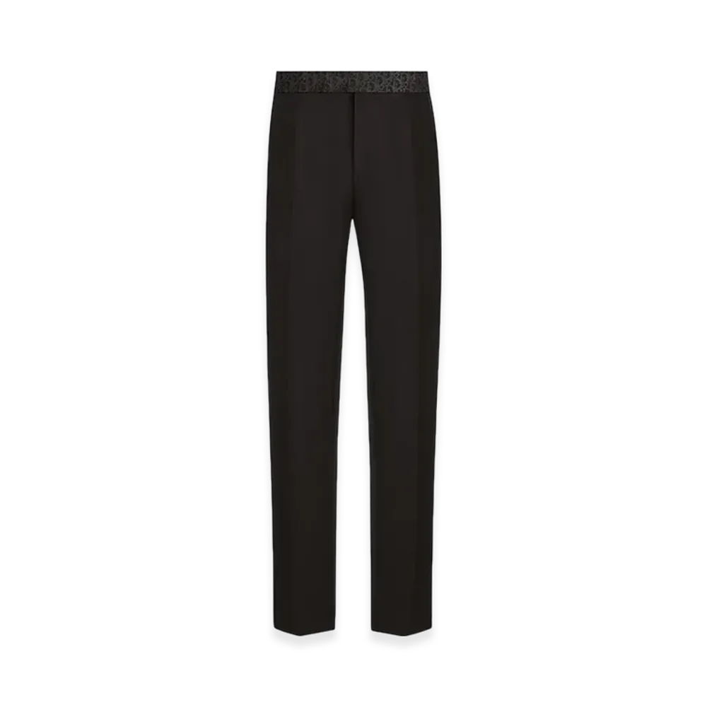 Dior Pants with Dior Oblique Belt Wool Twill "Black"