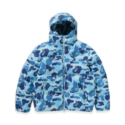 A BATHING APE ABC Camo Down Jacket "Blue"
