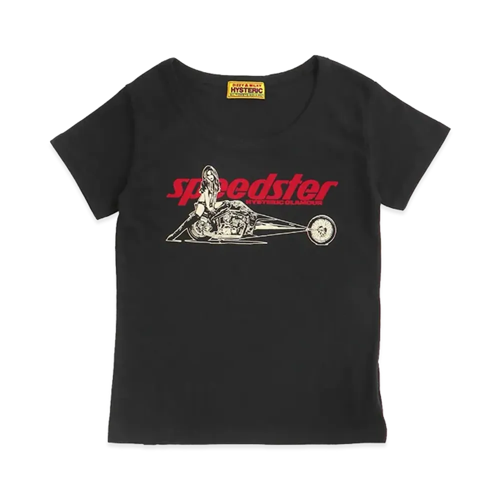 HYSTERIC GLAMOUR Women's Speedster Baby Tee "Black"