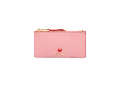 MIU MIU Madras Love Card Case "Pink"