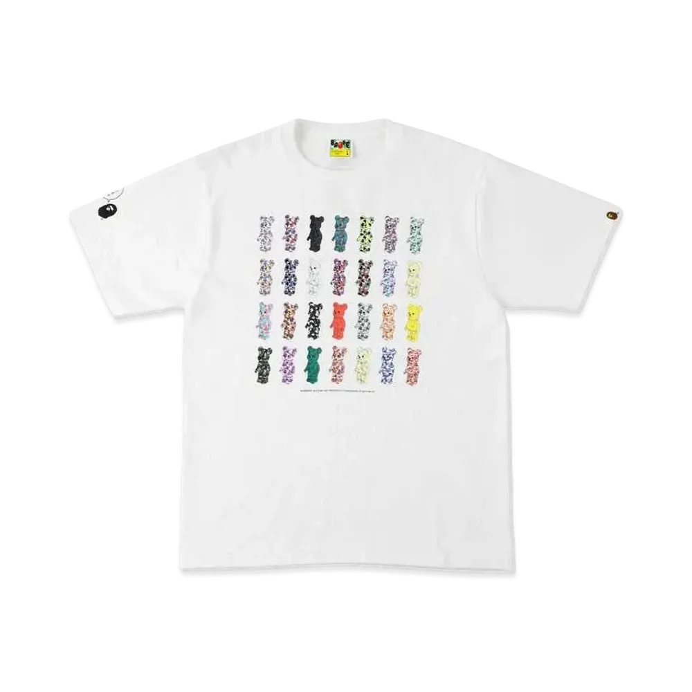 A BATHING APE 28TH ANNIVERSARY BE@RBRICK BAPE CAMO TEE "White"
