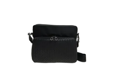 Bottega Veneta Leather Nylon Crossbody Bag "Black"