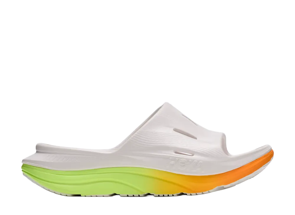 Hoka Ora Recovery Slide 3  "White/Neon Yuzu"