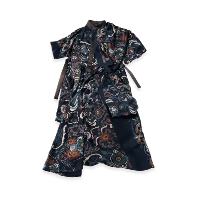 sacai Floral Print Dress "Navy"