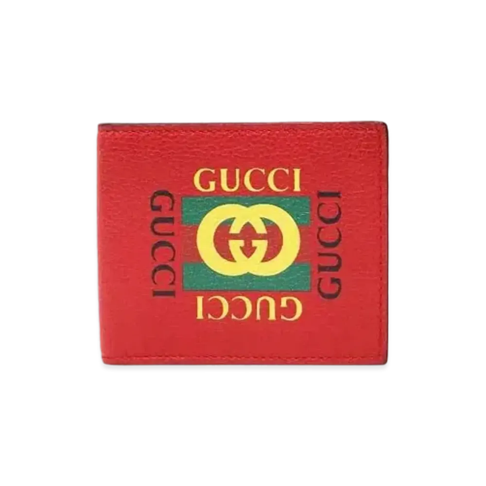 GUCCI Vintage Logo Print Bi-fold Wallet "Red"