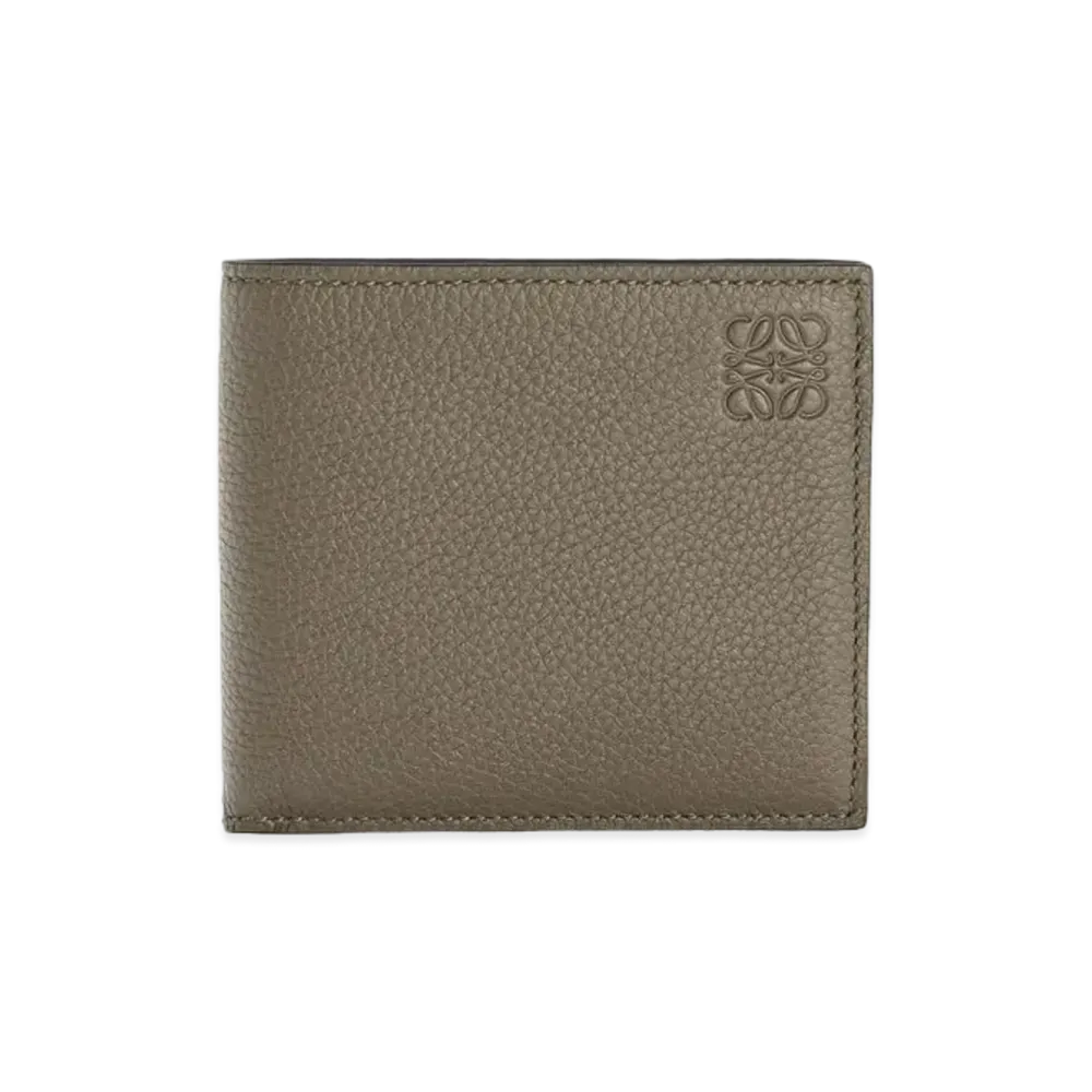 LOEWE Bifold Wallet In Soft Grained Calfskin "Dark Moss"