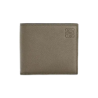 LOEWE Bifold Wallet In Soft Grained Calfskin "Dark Moss"