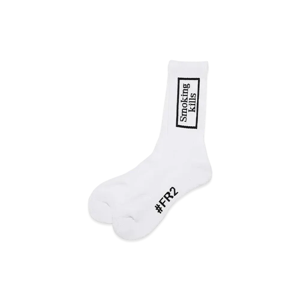FR2 Smoking Kills Box Logo Socks "White"