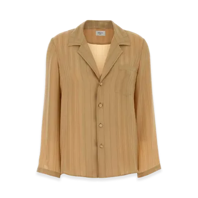 Saint Laurent Women's Embroidered Silk Shirt "Stripped"