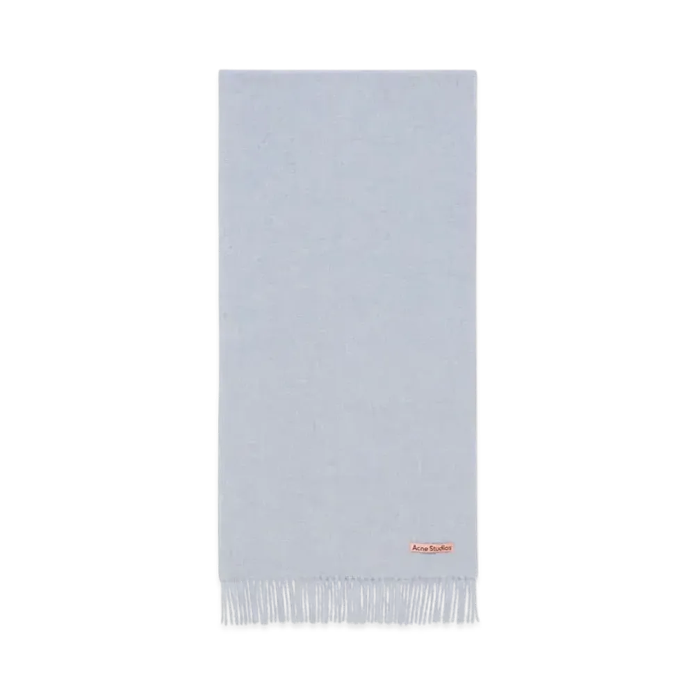 Acne Studios Fringed Wool Scarf - Narrow "Powder Blue Melange"
