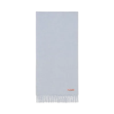 Acne Studios Fringed Wool Scarf - Narrow "Powder Blue Melange"