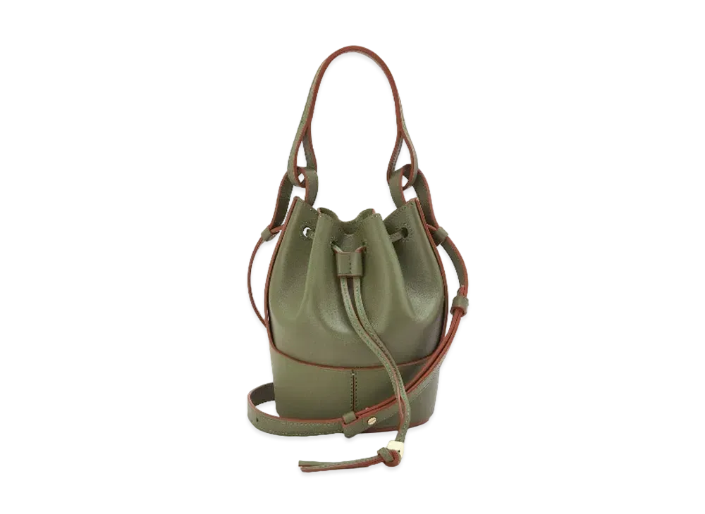 LOEWE Mini Balloon Bag In Nappa Calfskin "Avocado Green"
