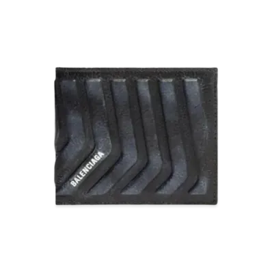 BALENCIAGA Car Square Folding Wallet Distressed "Black"