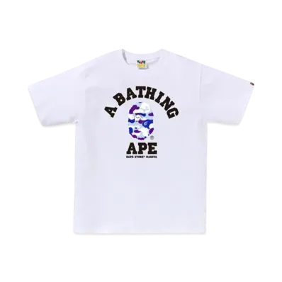 A BATHING APE Bape Store Nagoya Camo College Tee "White"