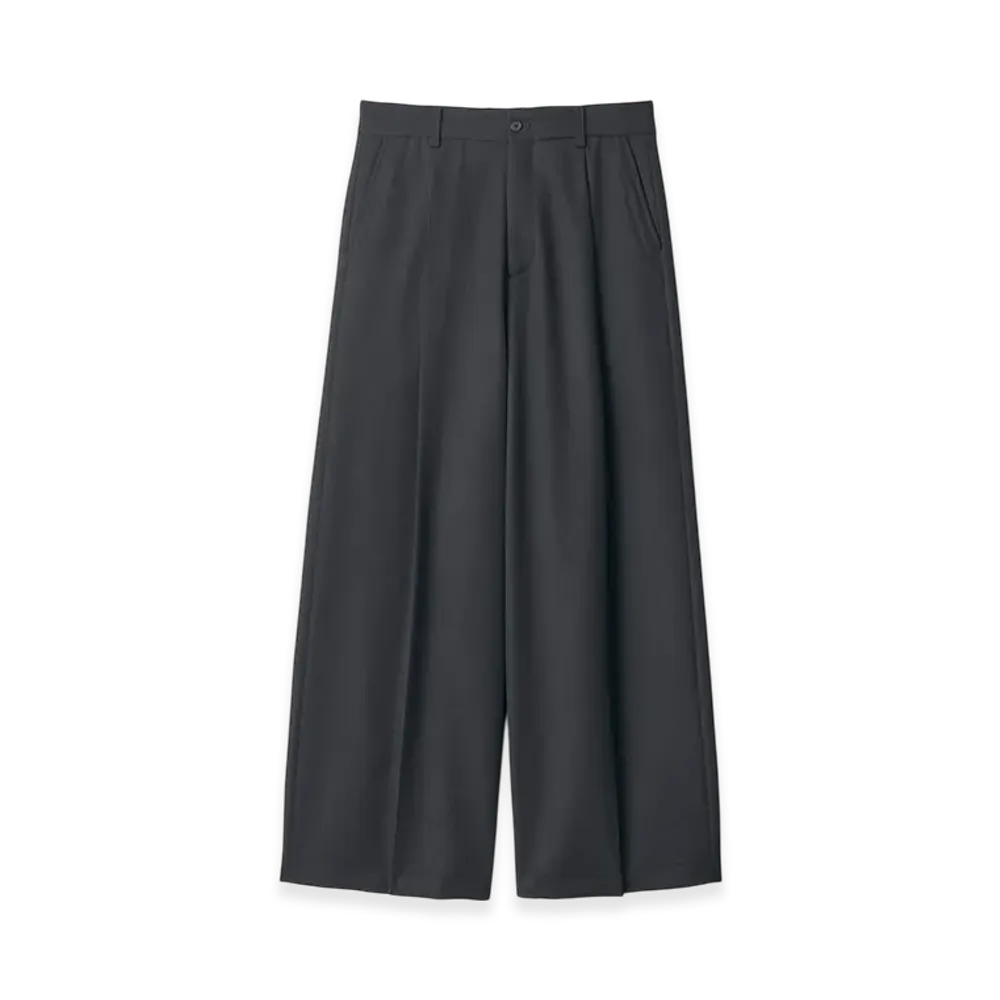 ssstein Wool Kersey Extra Wide Trousers "Black"
