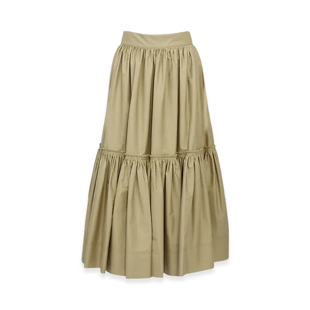 Dior Women's Long Flared Skirt "Beige"