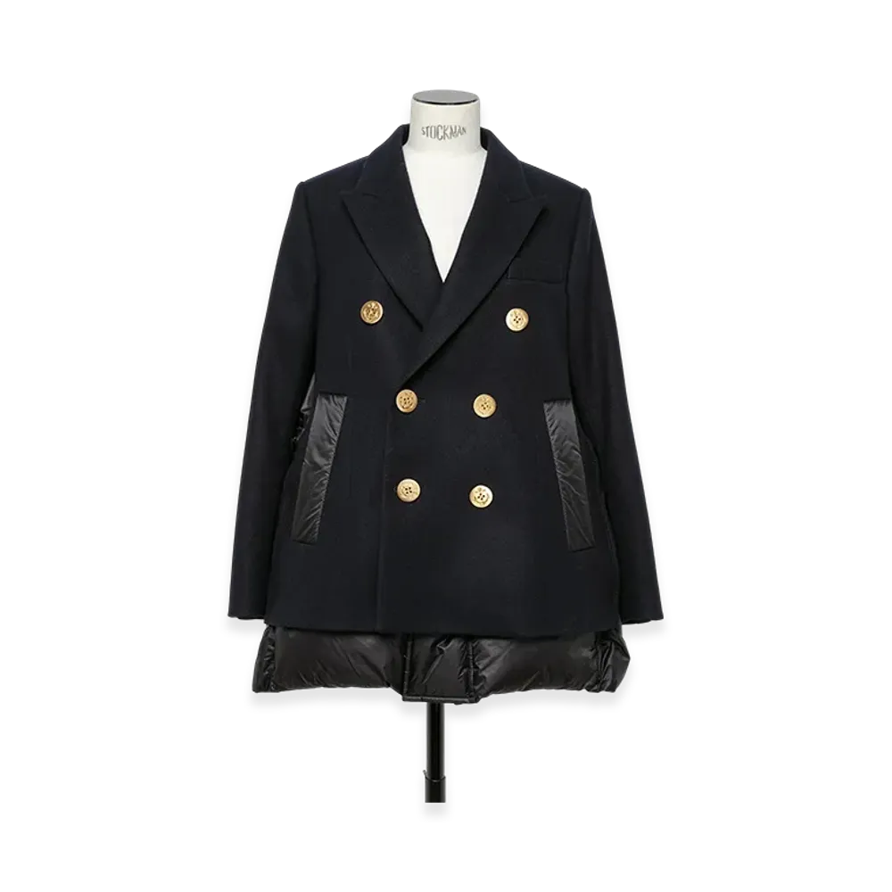 sacai Wool Melton x Puffer Jacket "Navy"