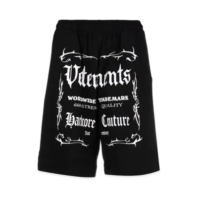 VETEMENTS Hardcore Couture Logo Short Pants "Black"