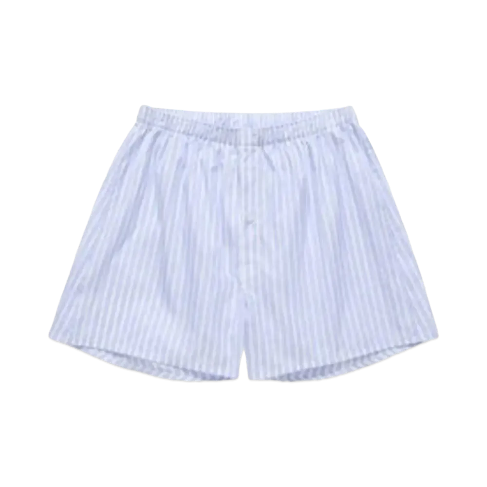 JJJJound Poplin Boxer Short "White/Blue Stripes"