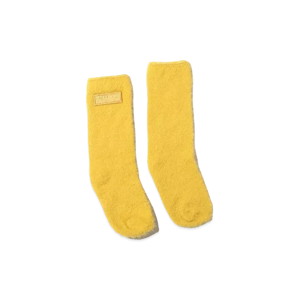 atmos pink x Girls2 Collaboration Fur Socks "Yellow"