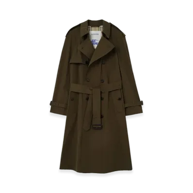 Burberry Long And Light Cotton Trench Coat "Green"