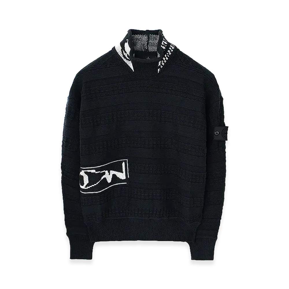 Stone Island Fair Isle Aran Mock Neck Knit_Chapter 1 "Black"