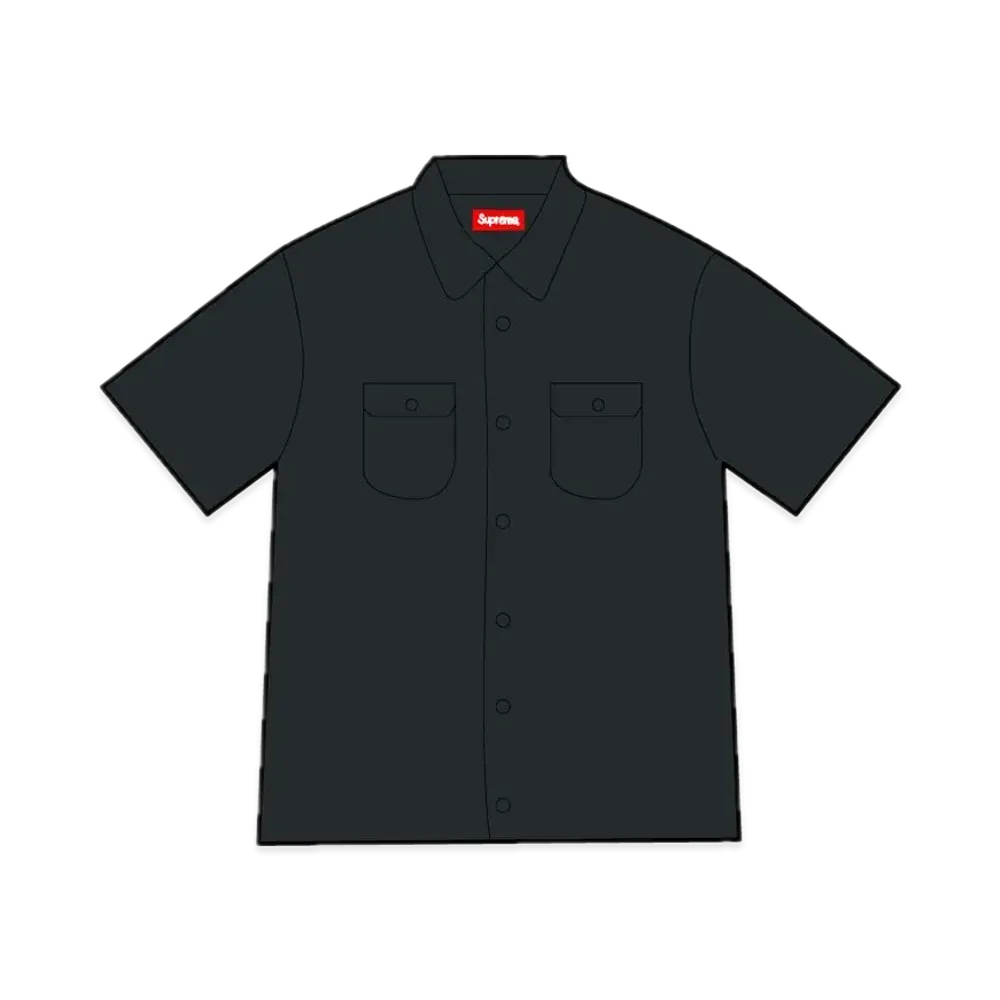 Supreme S/S Leather Work Shirt "Black"