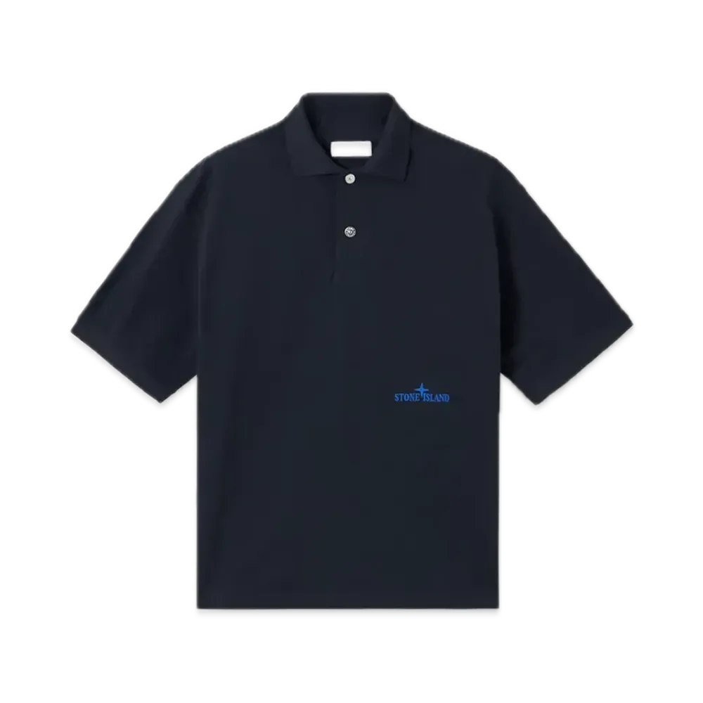 Stone Island 2200002 50/2 Organic Cotton Pique "Navy Blue"