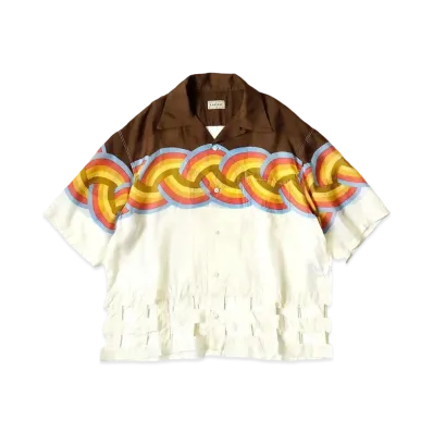 KAPITAL Silk Rayon Rainbow Wind Pen Aloha Shirt "Brown"