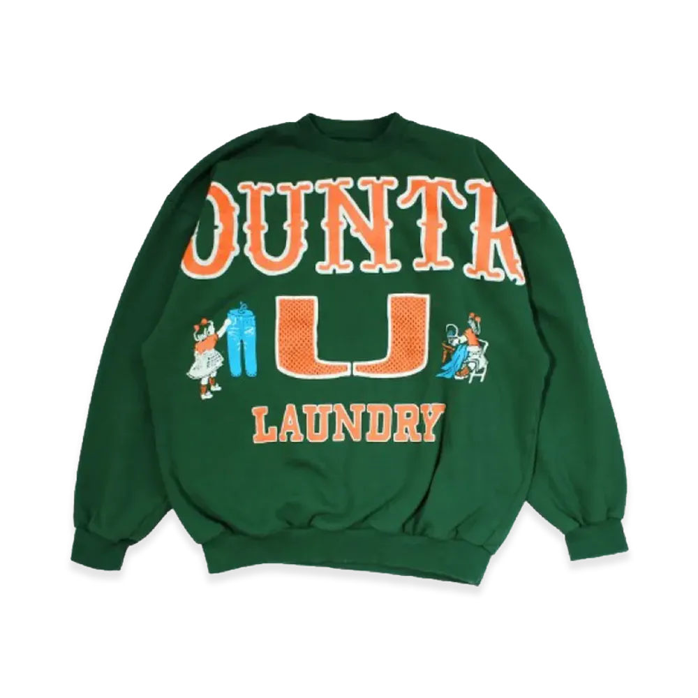KAPITAL 30/- Fleece Big Sweatshirt (BIG KOUNTRY) "Green"