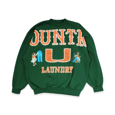 KAPITAL 30/- Fleece Big Sweatshirt (BIG KOUNTRY) "Green"