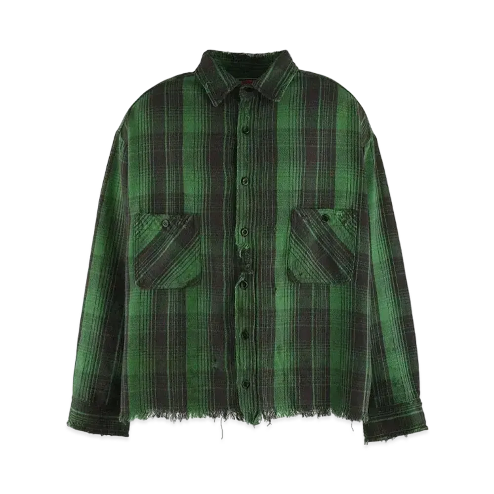 Saint Mxxxxxx 24SS Frnl Check Shirts "Green/Black"