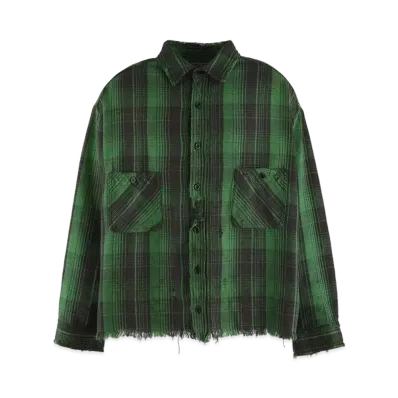 Saint Mxxxxxx 24SS Frnl Check Shirts "Green/Black"