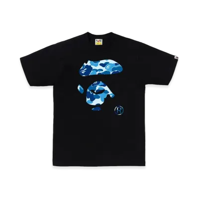 A BATHING APE ABC Camo Ape Face Tee "Black/Blue"