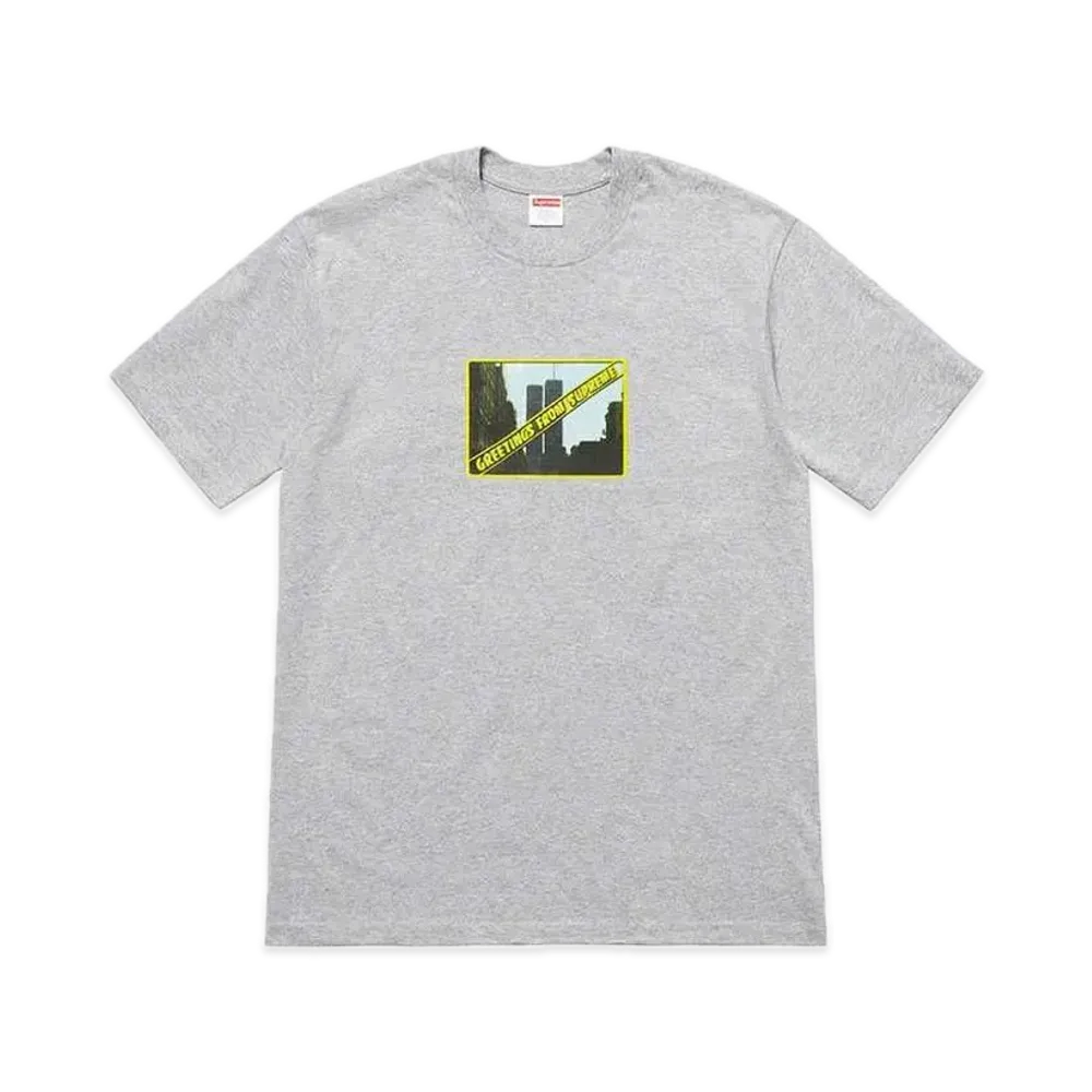 シュプリーム グリーティングズ Tシャツ "ヘザー グレー"
