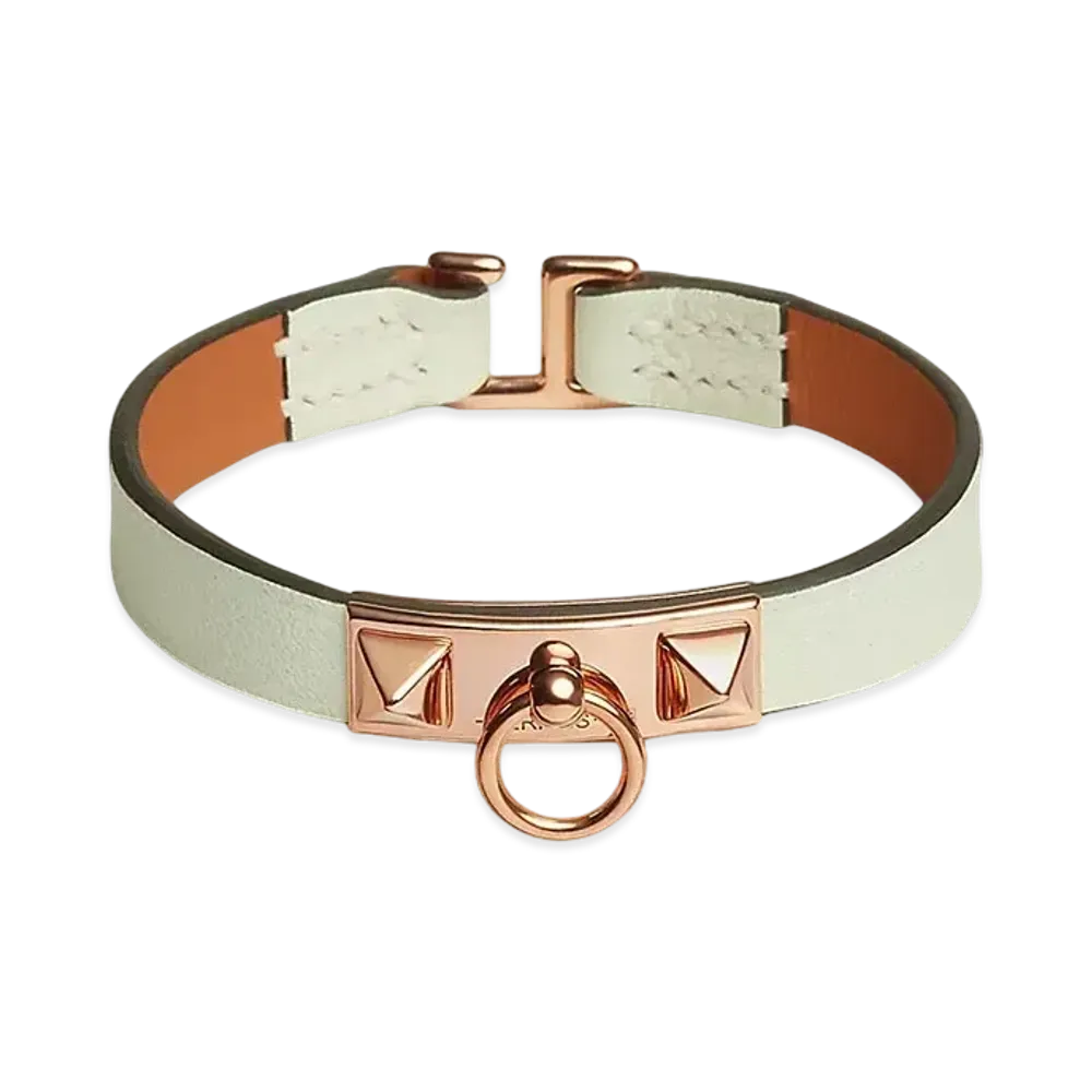 Hermes Rivale Mini Bracelet "Vert Fizz/Pink Gold"