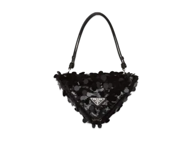 PRADA Sequin & Leather Handbag "Black"