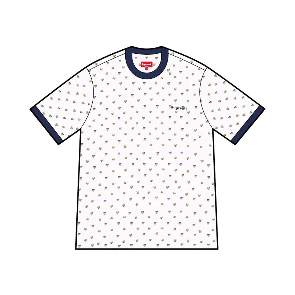 Supreme Hearts Intarsia Ringer Tee "White"
