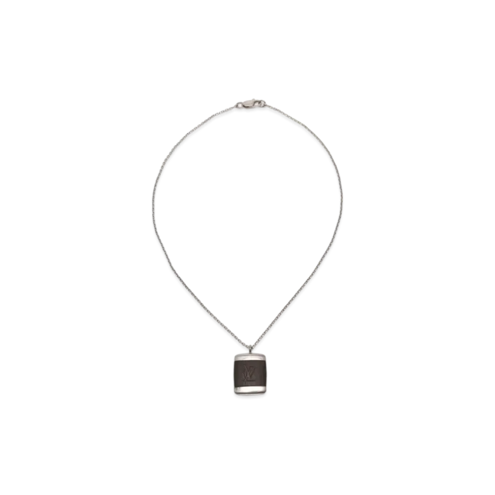 Louis Vuitton Pendentif Bois Necklace "Silver/Brown"