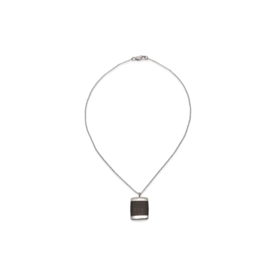Louis Vuitton Pendentif Bois Necklace "Silver/Brown"