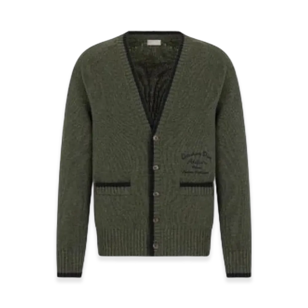 Dior Christian Dior Atelier Wool Jersey Cardigan "Khaki"