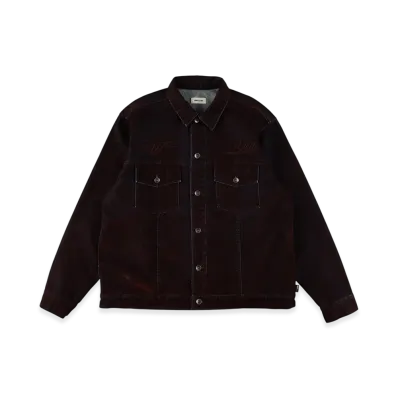 WIND AND SEA Velour Touch Denim Jacket "Wine"