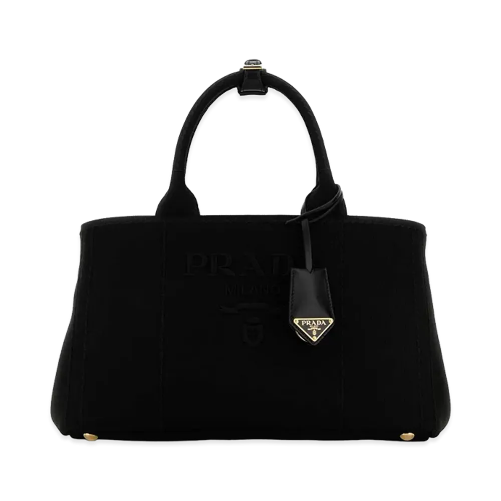 PRADA Women's Canvas Shopping Bag "Black"