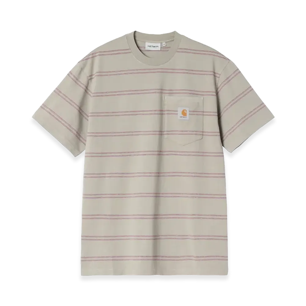 Carhartt WIP S/S Bert Pocket T-Shirt "Bert Stripe/Shady Green/Havana/Garment Dyed"