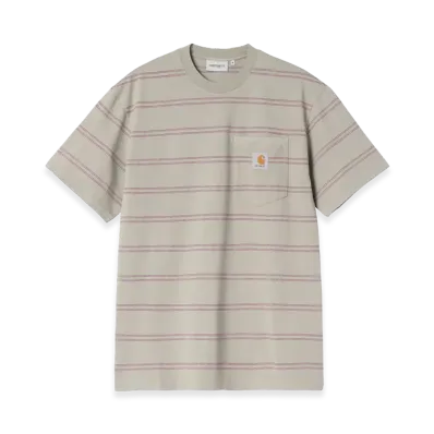 Carhartt WIP S/S Bert Pocket T-Shirt "Bert Stripe/Shady Green/Havana/Garment Dyed"