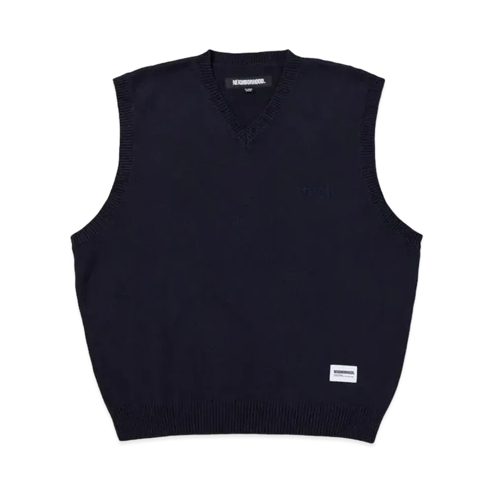 NEIGHBORHOOD Plain V-Neck Vest "Navy"